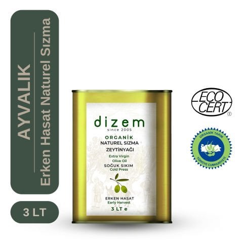 Organik  Erken Hasat Naturel Sızma Zeytinyağı 3 LT AYVALIK