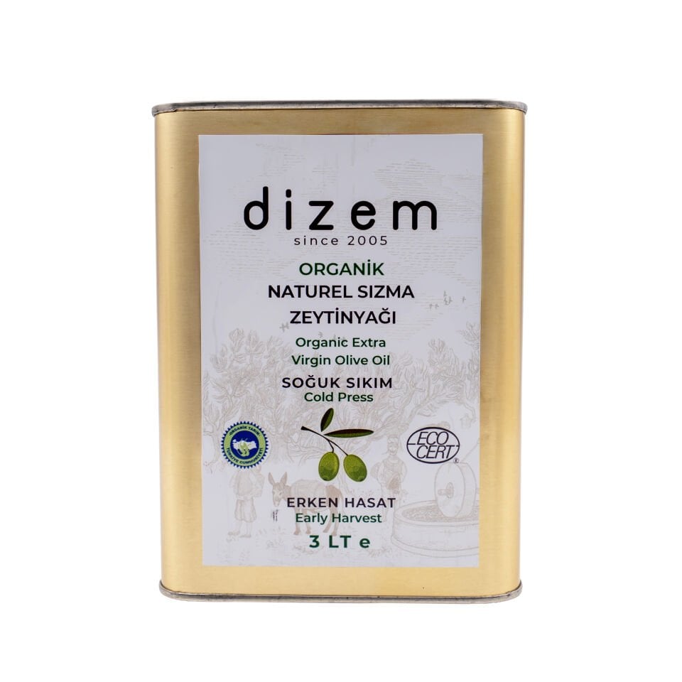 Organik Ayvalık Erken Hasat Natürel Sızma Zeytinyağı 3 Litre