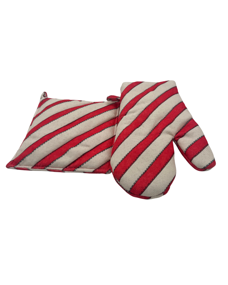 Kırmızı Beyaz El Yapımı Fırın Eldiveni